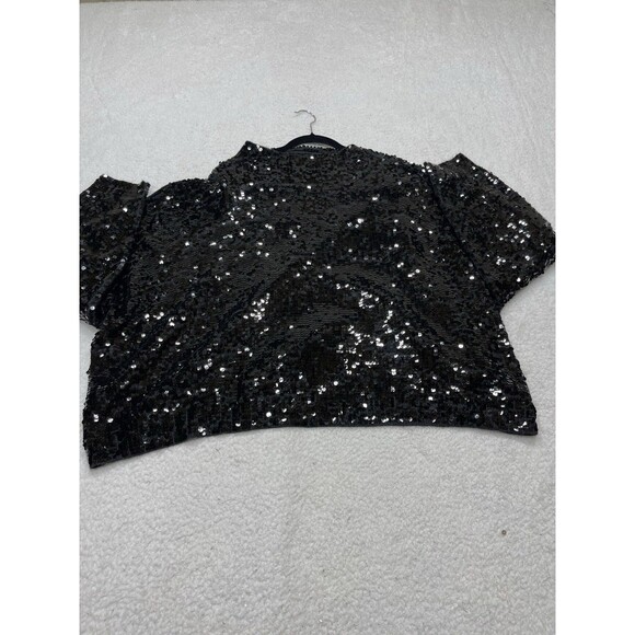 Anthropologie Pilcro Sweater Alani Cashmere Mock Neck Sequin Preppy Size 2X NWT - Picture 2 of 13